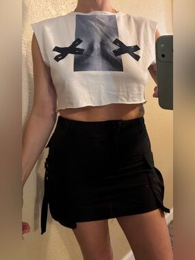 Forever 21 Black Utility Cargo Mini Skirt